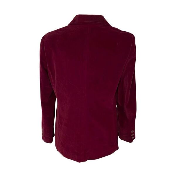Personal Vintage Ladies Burgundy Velvet/Velour Double Button Front - Picture 2 of 10